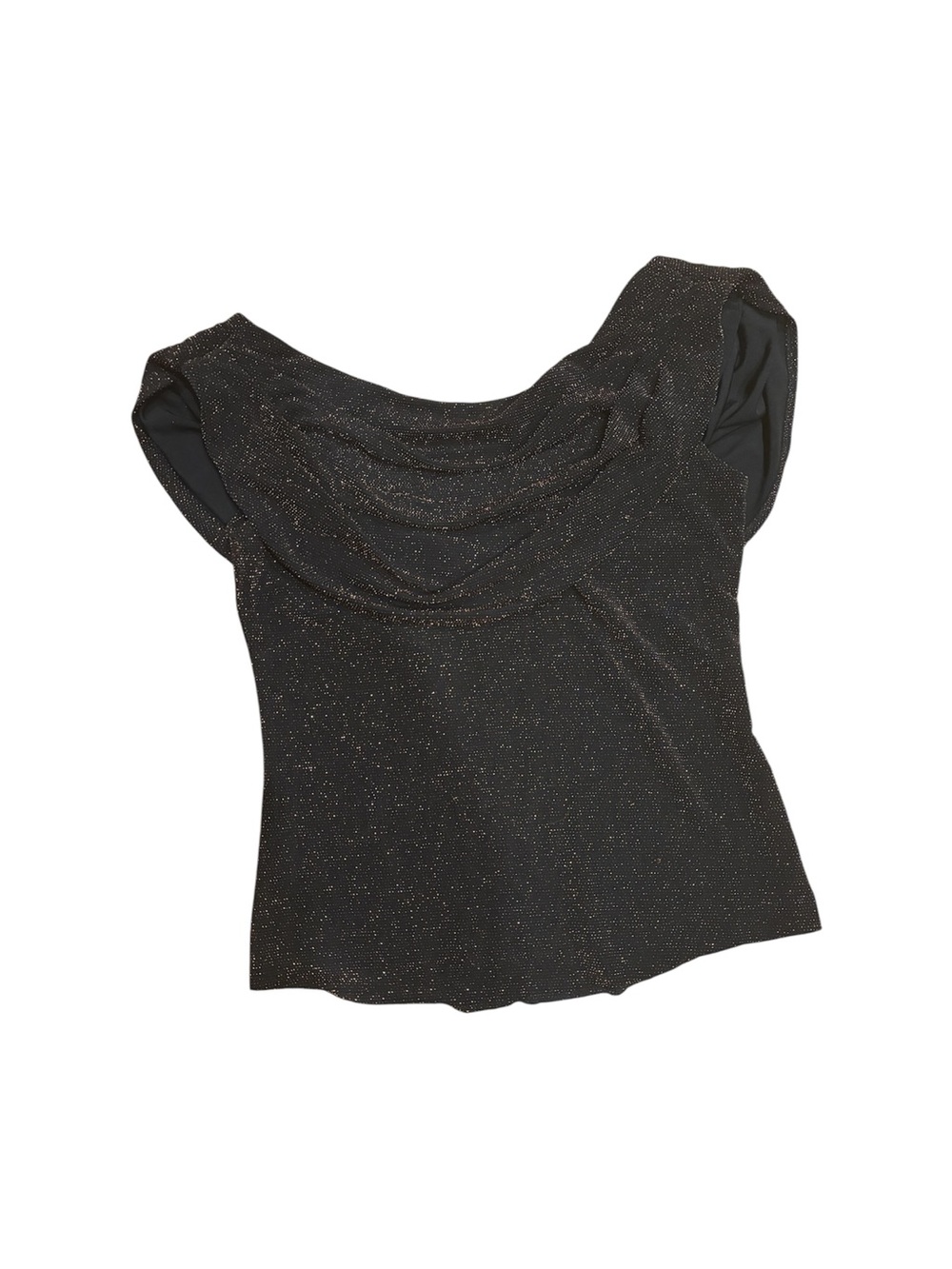 Xscape Black Shimmer Cowl Neck Top